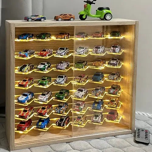 Wholesale 1/64 Diecast Car Display Case | 7-Tier LED Wall-Mounted Storage Cabinet | Factory Direct