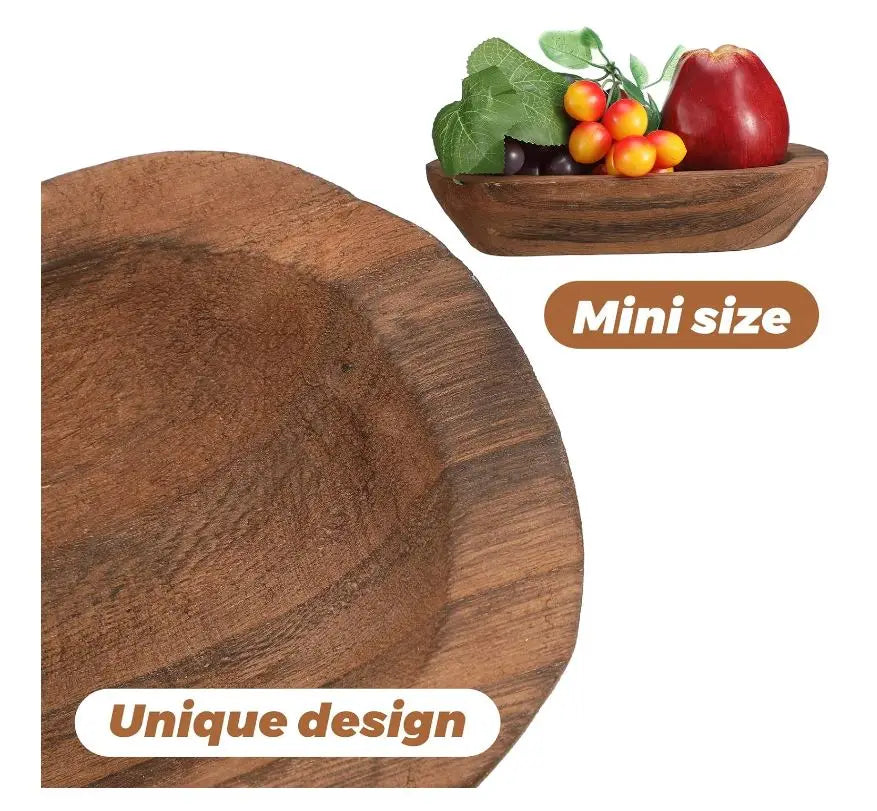 Wholesale Wood Dough Bowl Set | 15-Piece Rustic Farmhouse Decor | Factory Direct