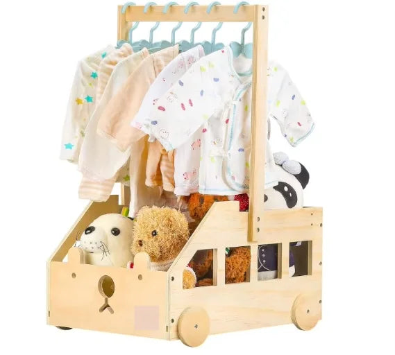 Wholesale Baby Gift Crate with Clothes Hanger Rack | Wooden Baby Shower Closet Box | Factory Direct