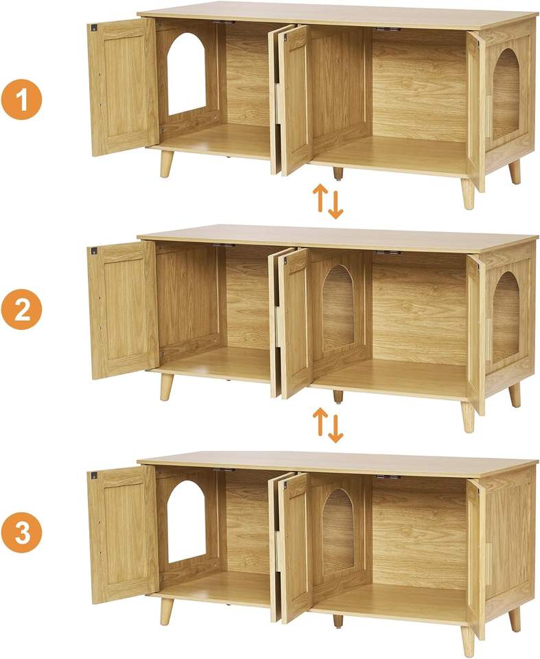 Litter box enclosure in home setting