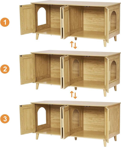 Litter box enclosure in home setting