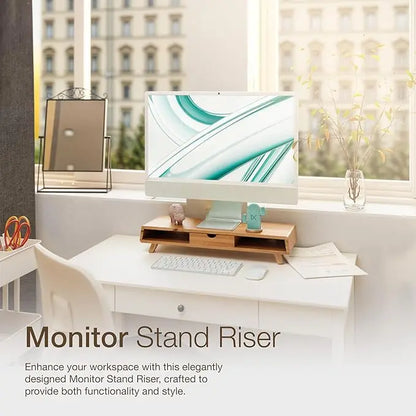 Wholesale Wooden Monitor Stand | Desktop Organizer with Drawer | Factory Direct