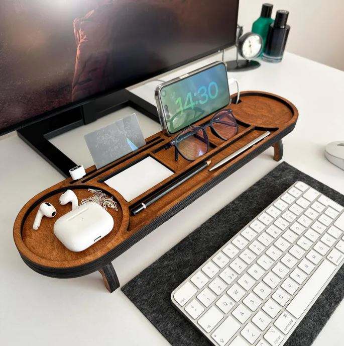 Wholesale Wooden Desk Organizer with Phone Stand