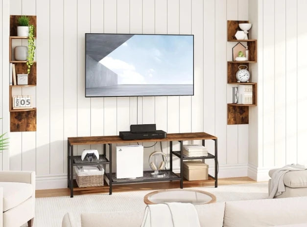 Wholesale Floating Corner Shelves Set of 2 | 4-Tier Wall-Mounted Wood Shelving | Factory Direct