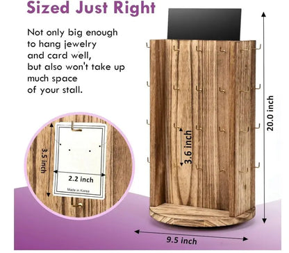 Wholesale Rotating Earring Display Stand | 4-Tier Wood Jewelry Display Rack | Factory Direct