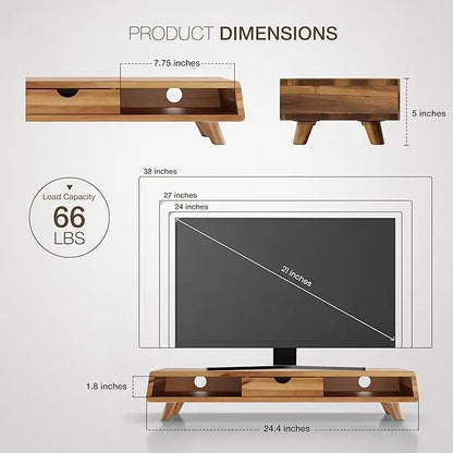 Wholesale Wooden Monitor Stand | Desktop Organizer with Drawer | Factory Direct