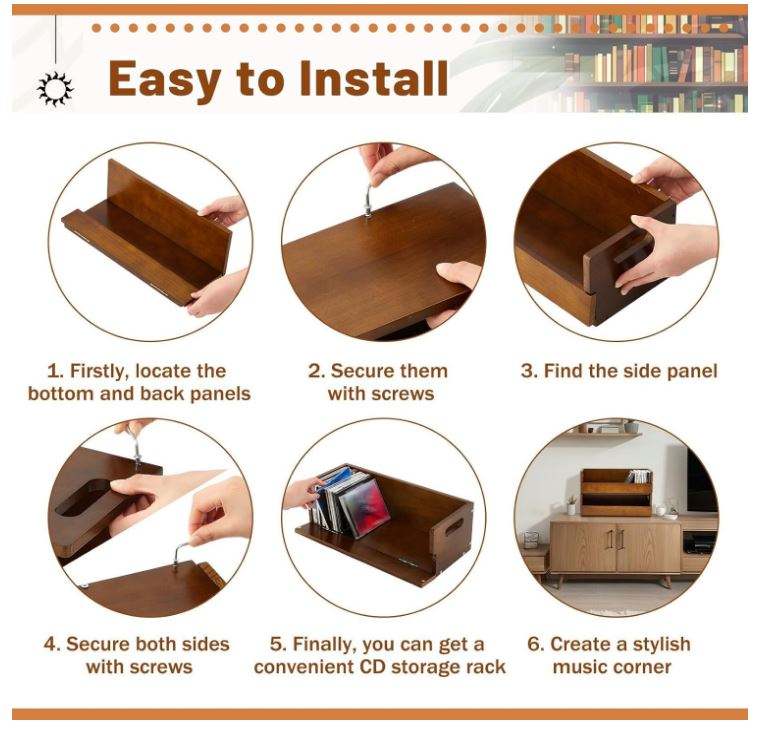 Wood Media Storage Box OEM | Carbonized CD & Tape Organizer | Free-Standing Custom