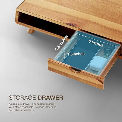 Wholesale Wooden Monitor Stand | Desktop Organizer with Drawer | Factory Direct