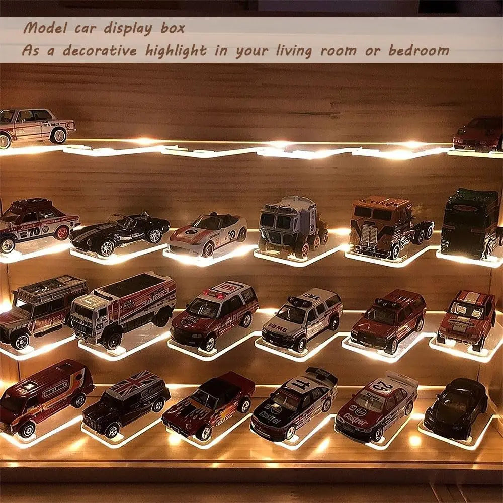Wholesale 1/64 Diecast Car Display Case | 7-Tier LED Wall-Mounted Storage Cabinet | Factory Direct