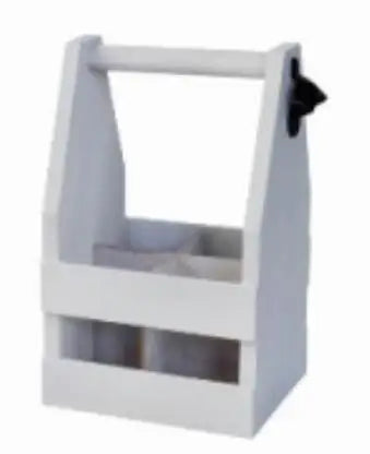 Wooden wine carrier - white background