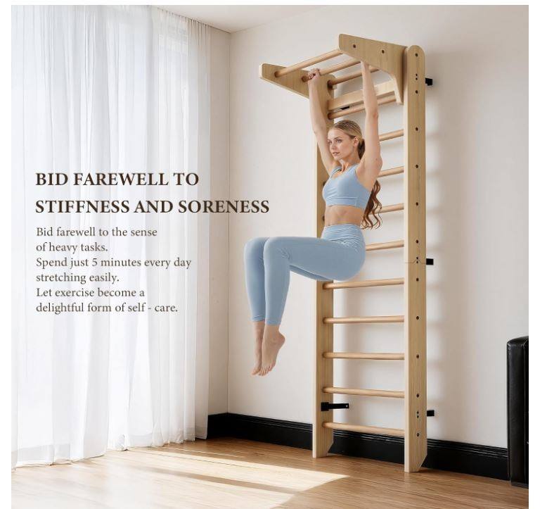Wall-Mounted Swedish Ladder Gym Bar - wall mounted installation