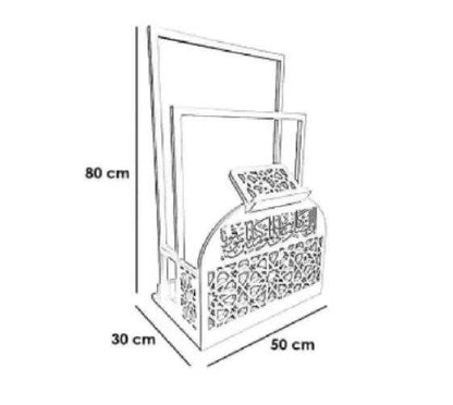 Quran stand wood-burning craft detail