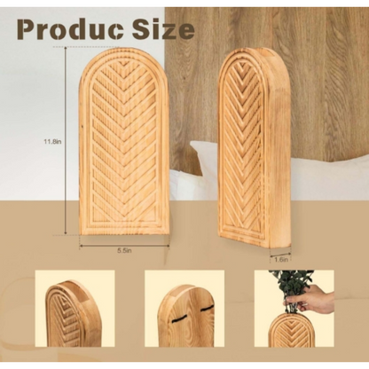 Wood Wall Vase OEM | 2-Pack Farmhouse Boho Brown | Entryway Decor Custom