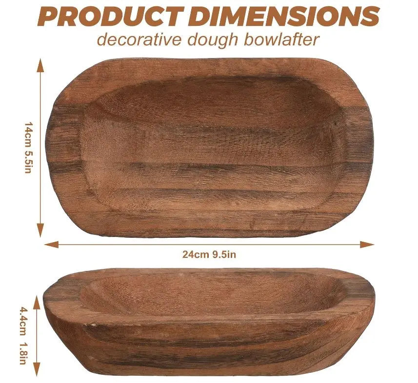 Wholesale Wood Dough Bowl Set | 15-Piece Rustic Farmhouse Decor | Factory Direct