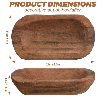 Wholesale Wood Dough Bowl Set | 15-Piece Rustic Farmhouse Decor | Factory Direct