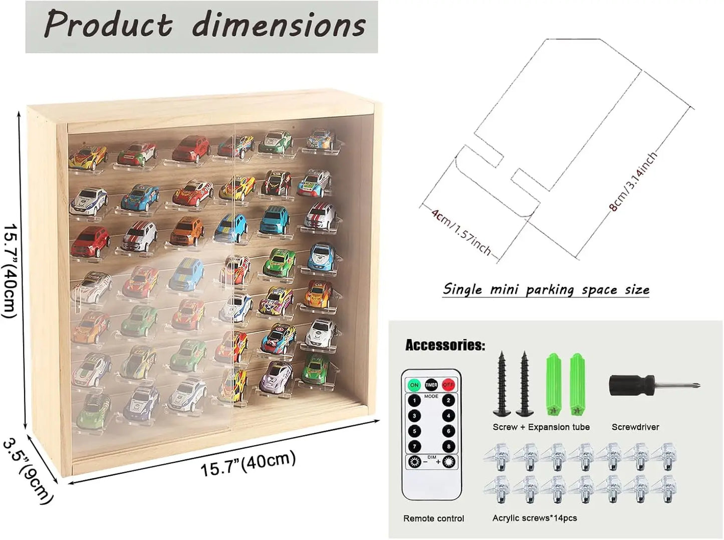 Wholesale 1/64 Diecast Car Display Case | 7-Tier LED Wall-Mounted Storage Cabinet | Factory Direct