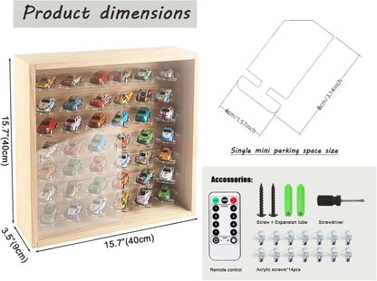 Wholesale 1/64 Diecast Car Display Case | 7-Tier LED Wall-Mounted Storage Cabinet | Factory Direct