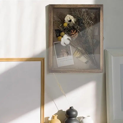 Wood shadow box frame lifestyle display photo
