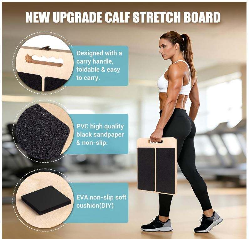 Wooden Slant Board OEM | Adjustable Calf Stretch Board 300lbs | Custom Logo