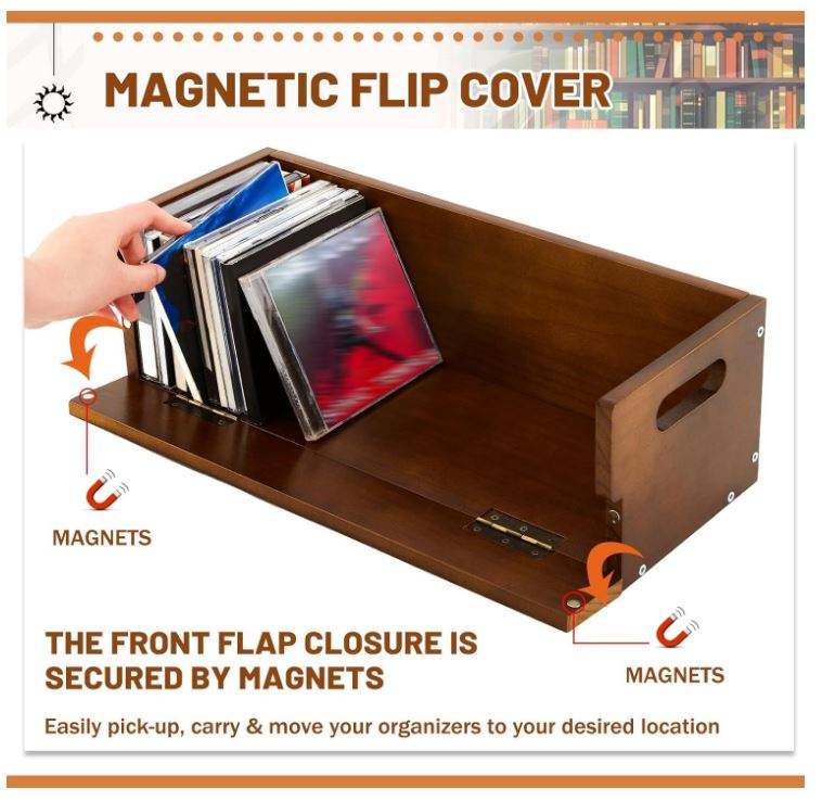 Wood Media Storage Box OEM | Carbonized CD & Tape Organizer | Free-Standing Custom