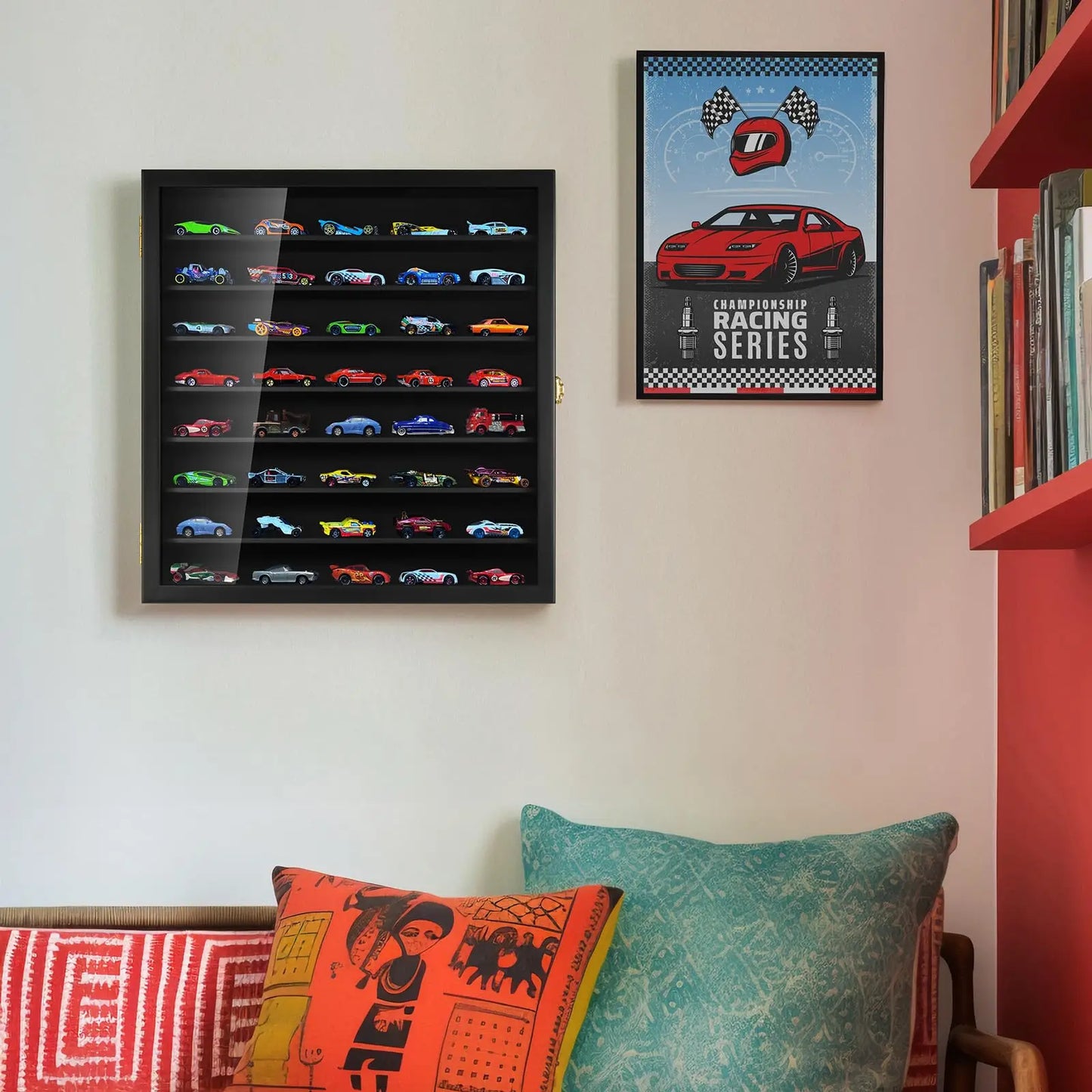 Wholesale 1:64 Scale Diecast Model Car Display Case | Black Wall-Mounted Storage Box | Factory Direct