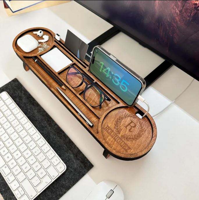 Wholesale Wooden Desk Organizer with Phone Stand