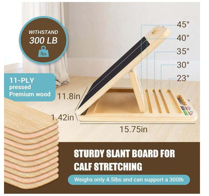 Wooden Slant Board OEM | Adjustable Calf Stretch Board 300lbs | Custom Logo