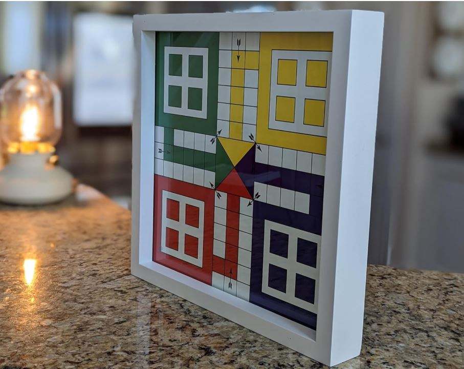 Wholesale Wooden Ludo Board Game Glass Top 17x17in