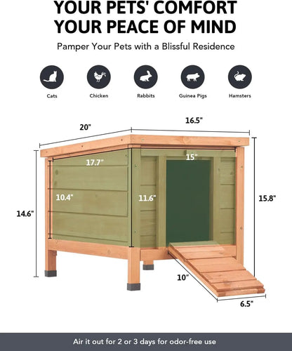Wholesale Weatherproof Wooden Pet Shelter | Outdoor Cat House & Rabbit Hutch | Factory Direct