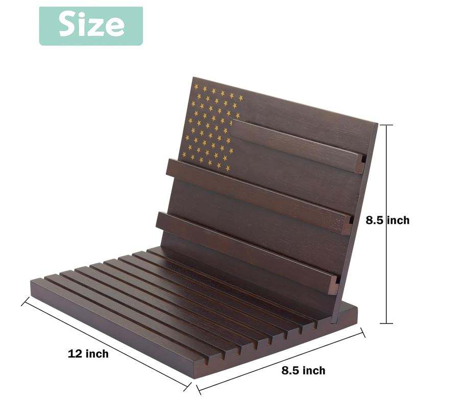 Wood Coin Display Stand OEM | Rubber Wood 80-Coin Challenge Holder | Custom