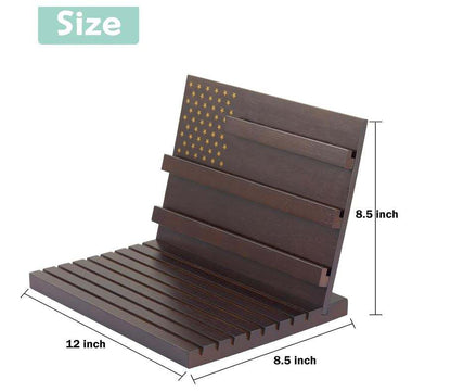 Wood Coin Display Stand OEM | Rubber Wood 80-Coin Challenge Holder | Custom