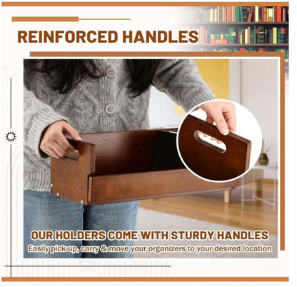 Wood Media Storage Box OEM | Carbonized CD & Tape Organizer | Free-Standing Custom