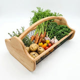 Beech Wood Garden Basket OEM | Wire Mesh Harvest Hod | Custom Wholesale