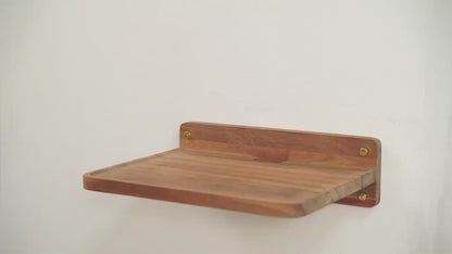 Acacia Wood Floating Shelves OEM | Rounded Corner Wall Mount | Space-Saving Custom