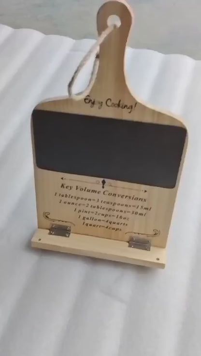 Wooden Cookbook Stand OEM | FSC Kitchen Counter with Chalkboard | Recipe Holder