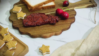 Acacia Wood Cutting Board OEM | 2pcs Scalloped Charcuterie Serving Tray | Custom