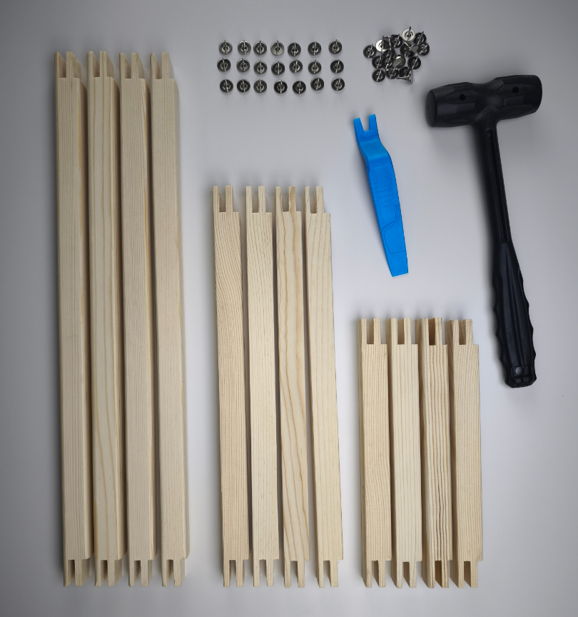 Wood Needlework Stretcher Bars OEM | Pine | 24pcs 6 Sets with Thumb Tacks