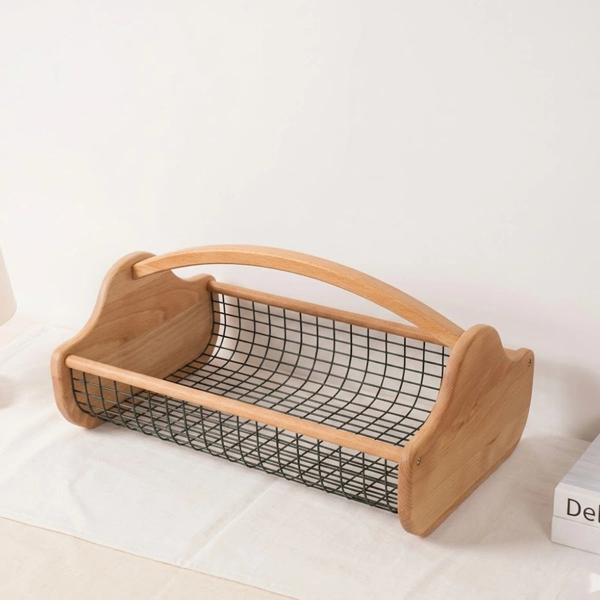 Wholesale Custom Beech Wood Garden Hod Harvest Basket | Wire Mesh Vegetable Gathering Trug