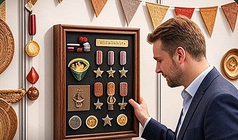 Custom wooden display cases and decor