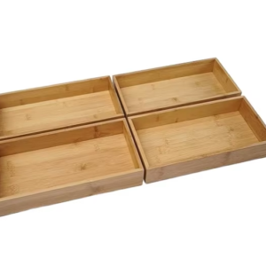 Party Decoration Cabinet Drawer Organizer and Storage Tray Box Dividers Set Made of Bamboo Wood Multipurpose Holder for Craft