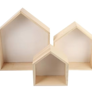 3pcs White Rustic Wood Wall Shadow Box Shelf Floating Wooden Display Floating Shelves for Farmhouse Style Wall Display