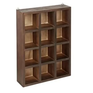 Brown Wood Hanging Shadow Box Shot Glasses Display Case Crystal Display Shelves Collectibles Display Shelf Freestanding