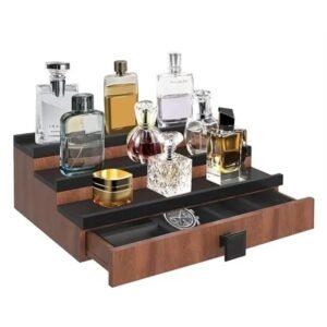 Wholesale Custom Organizer for Men 3 Tier Wooden Cologne Stand for Men Cologne Shelf Cologne Holder