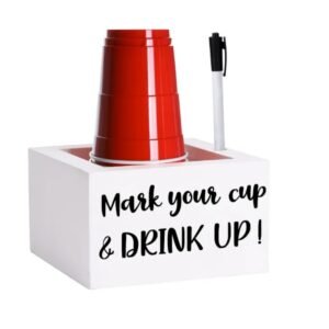 Novel design Double Disposable Cup Holder with Marker Slot Mark Your Cup and Drink Up Drink Dispenser