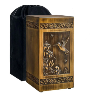 Wooden Urn for Ashes 270 lbs Adult Male Female, Urn Necklace for Ashes, Hummingbird Decorative Cremation Urns Box for Human Ashes Adult Women Men, Suitable Memorial or Burial