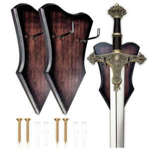 Sword Plaque Wall Mount Vertical Display Holder Adjustable Stand for Bow Medieval Dagger Axe
