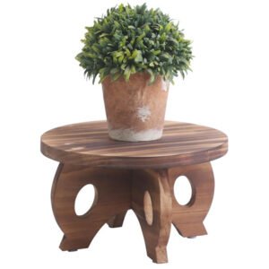 Plant Stand Indoor Wooden Plant Stool Round Stand Risers for Decor Plant Pedestal Stand Farmhouse Rustic Decorative Display Flower Holder Pedestal Board Brown