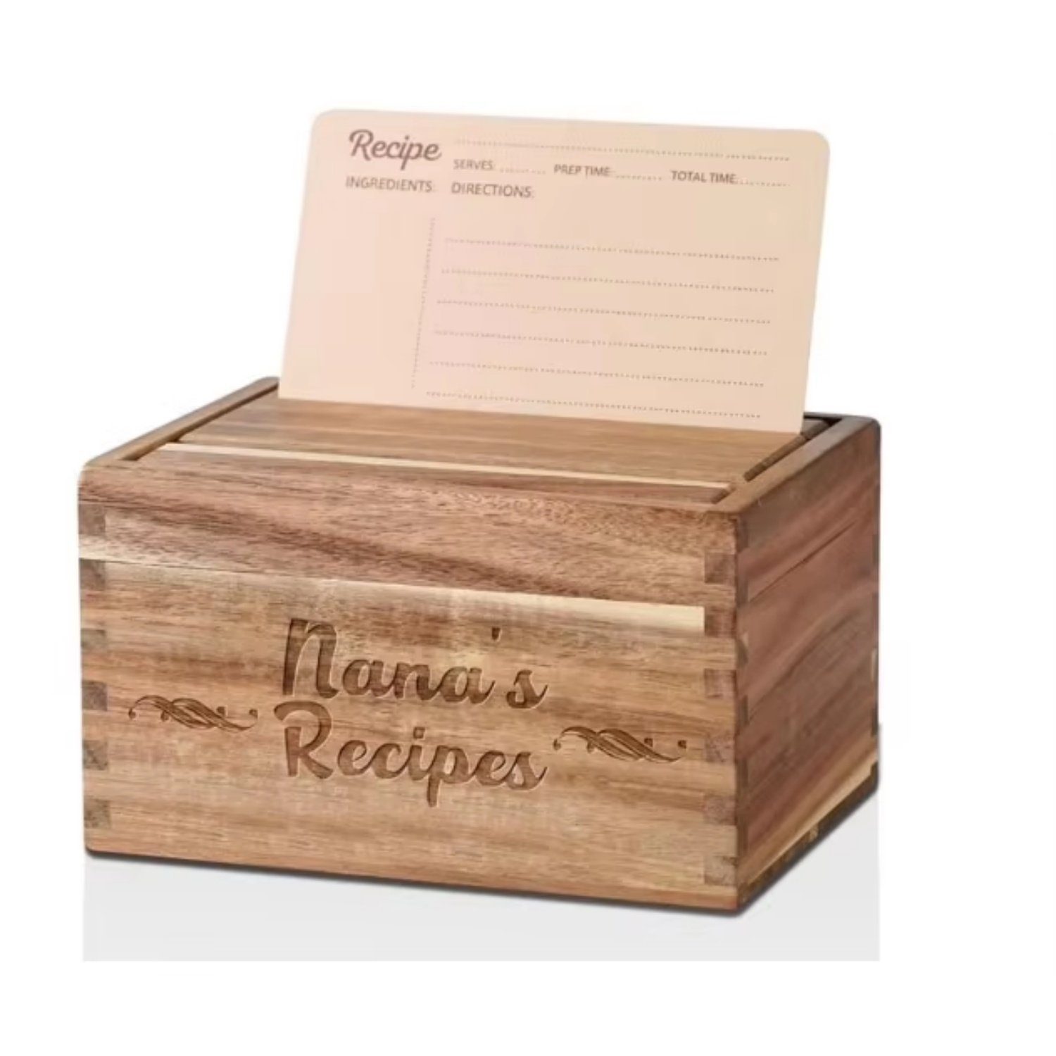 Recipe Box Recipe Card Holder Box with 50 4x6 inch  10 Dividers Recipe Organizer for Grandma