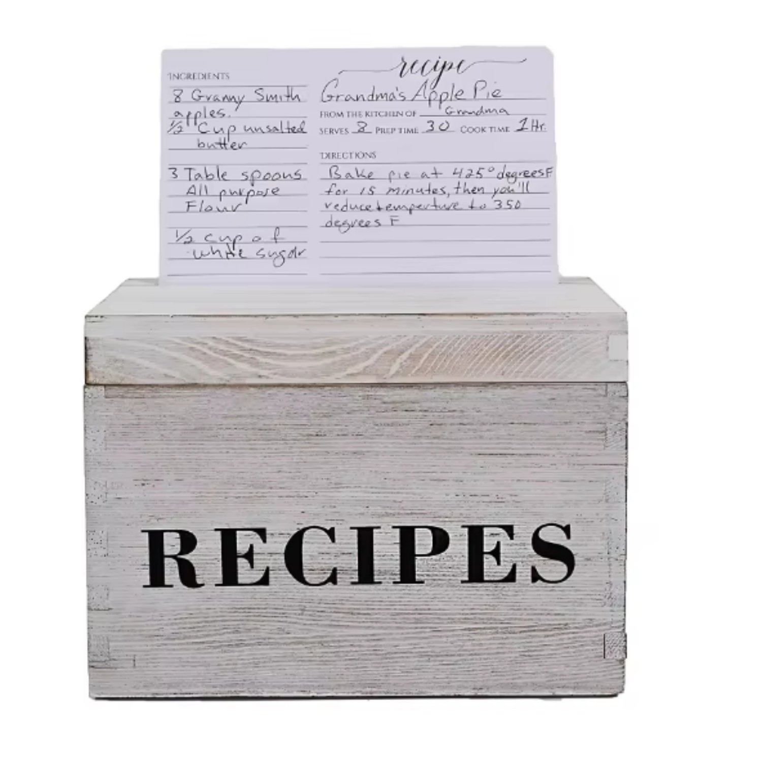 Wood Recipe Box with Cards and Dividers Wood Dividers 4x6 Vintage Style Set for Women Farmhouse 100 Double Sided Recipe Cards