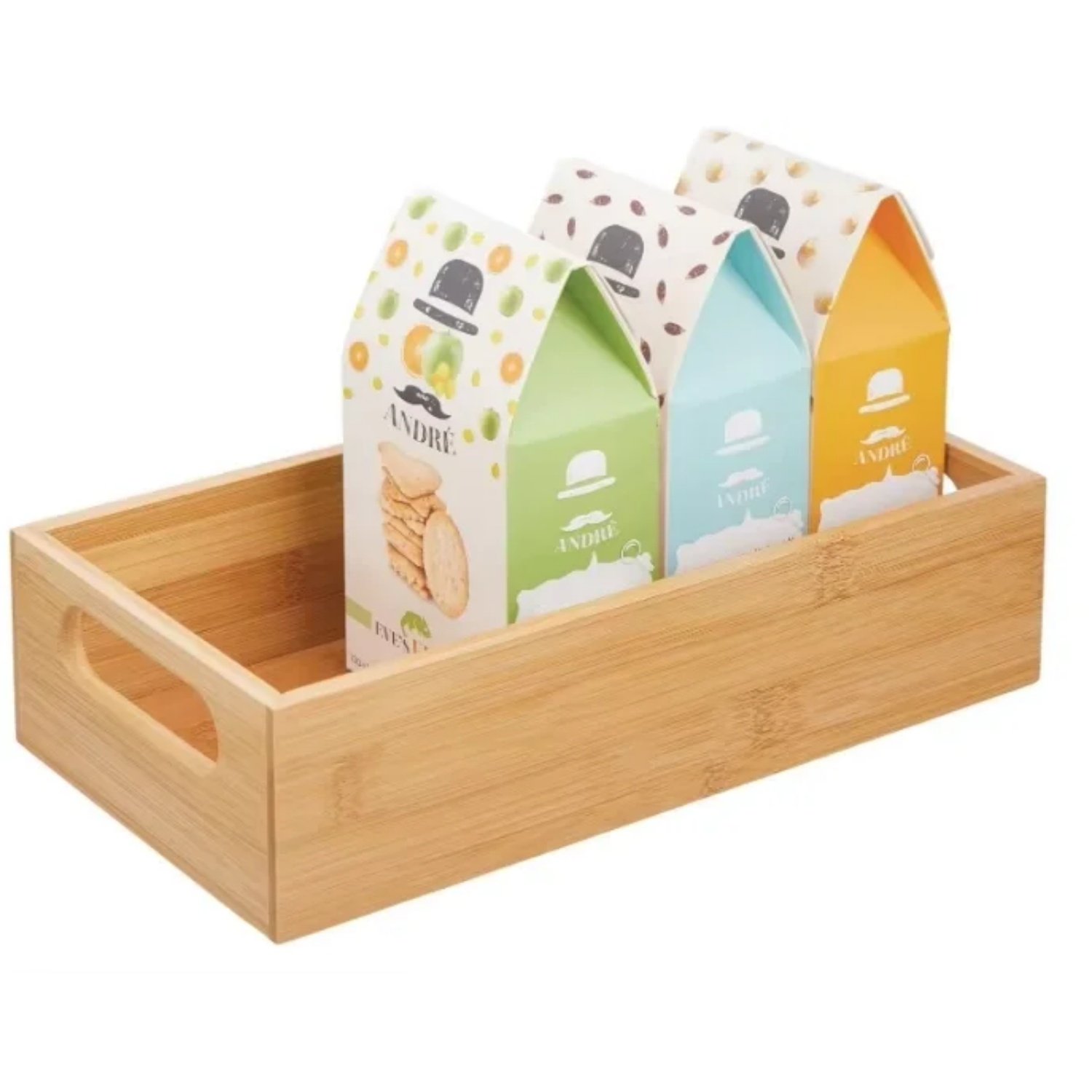 High quality Drawer Organizer Crate Box with Handles for Pantry Cabinet Shelves or Countertop Holds Snacks